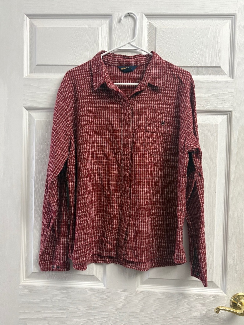 Women's Woolrich Cotton Classic Plaid Button Front Long Sleeve Top